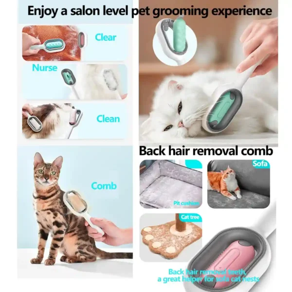 Pet hair removal comb with water tank, Hair Brush for Pets - Image 4