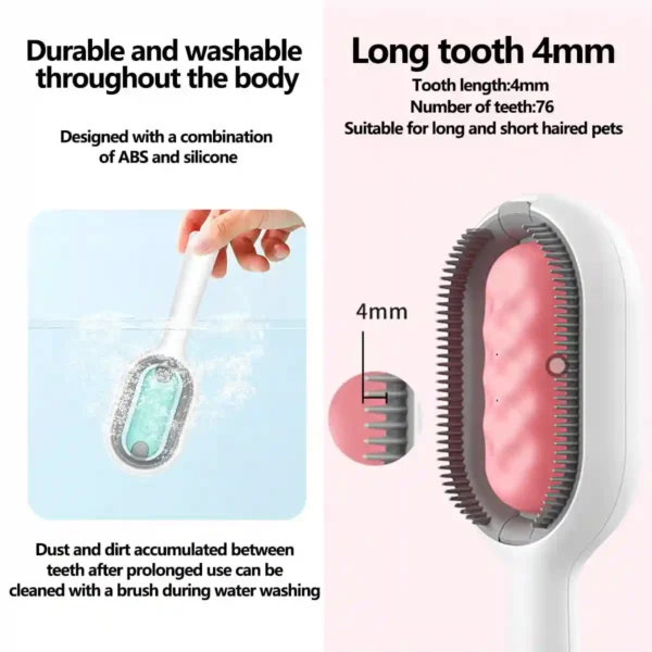 pet hair removal comb with water tank